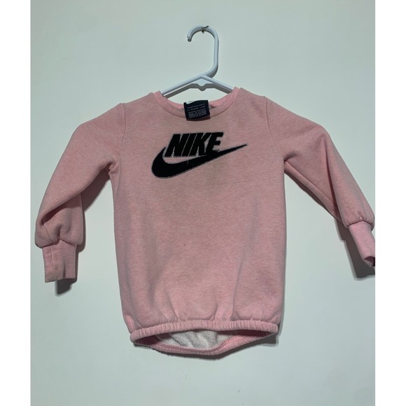 Nike Other - Nike Girl Size 2T Pink Logo Long Sleeve Pullover Crewneck Sweater